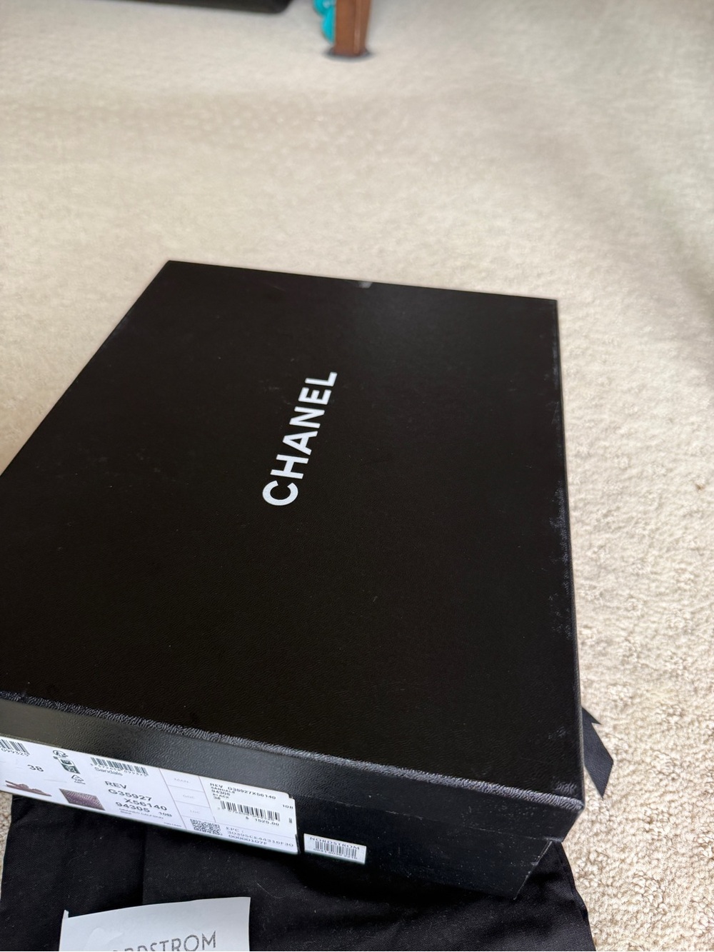 Authentic CHANEL Black Quilted caviar Leather Logo dad Sandals 38 8 - Picture 11 of 13